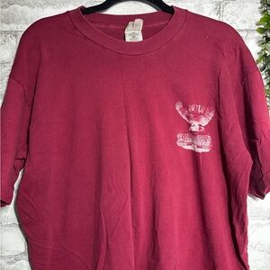 Vintage Born To Be Wild Motorcycle &Eagle Maroon Graphic T-Shirt